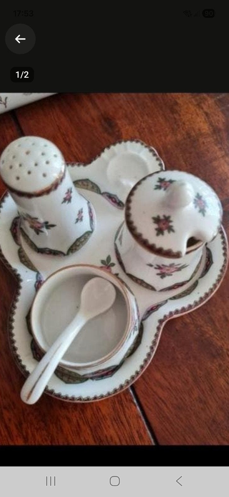 antieke porseleinen stelletje, Antiek en Kunst, Ophalen of Verzenden