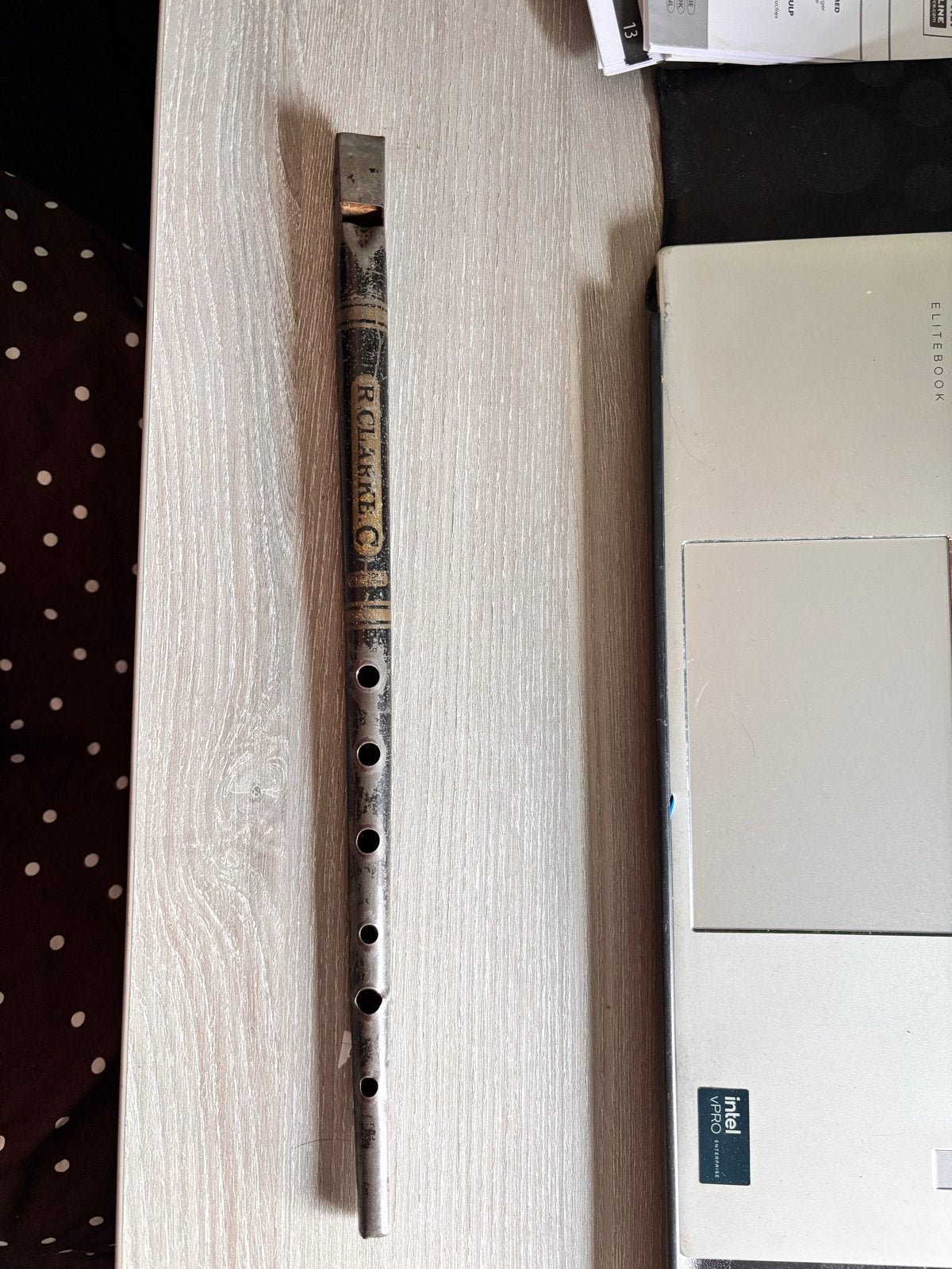 Vintage R. Clarke C. Tin Whistle / Penny Whistle, Ophalen of Verzenden, Gebruikt, Sopraan of Sopranino
