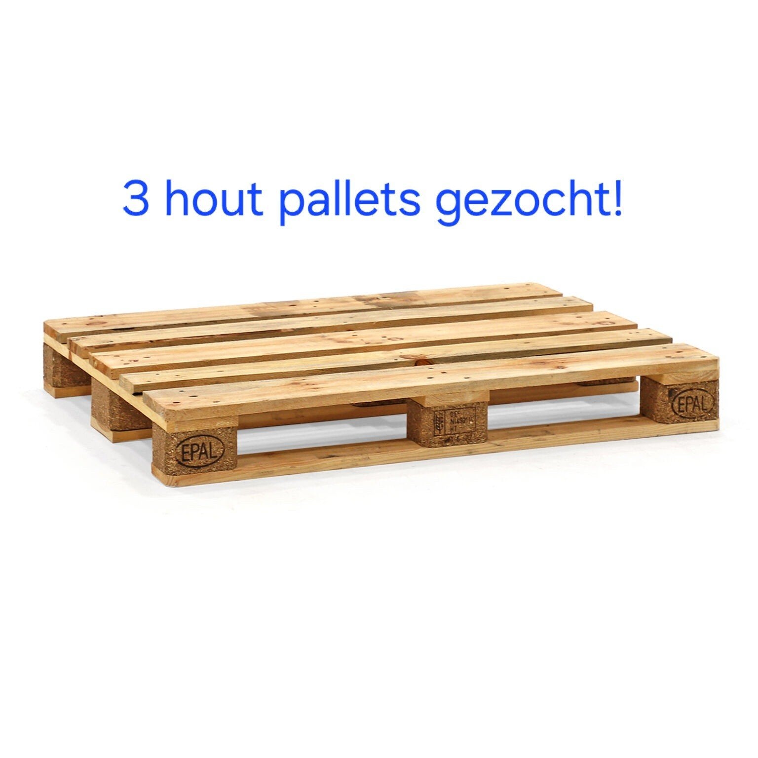 Gezocht: 3 houtpallets, Ophalen, 50 mm of meer, Pallet, Minder dan 200 cm