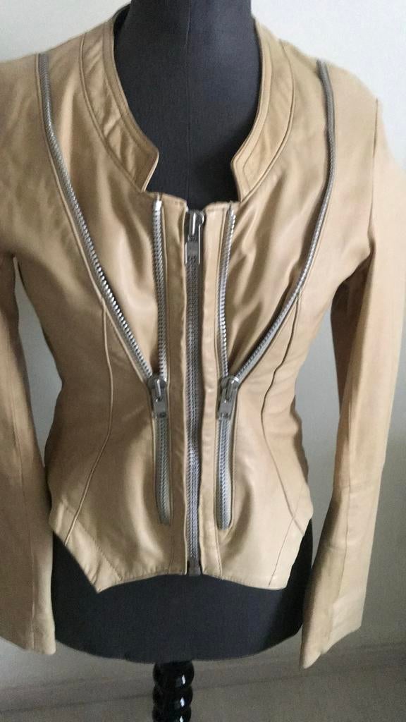 Ibana Rouge leren jasje maat 38/40, Ophalen of Verzenden, Zo goed als nieuw, Maat 38/40 (M), Beige