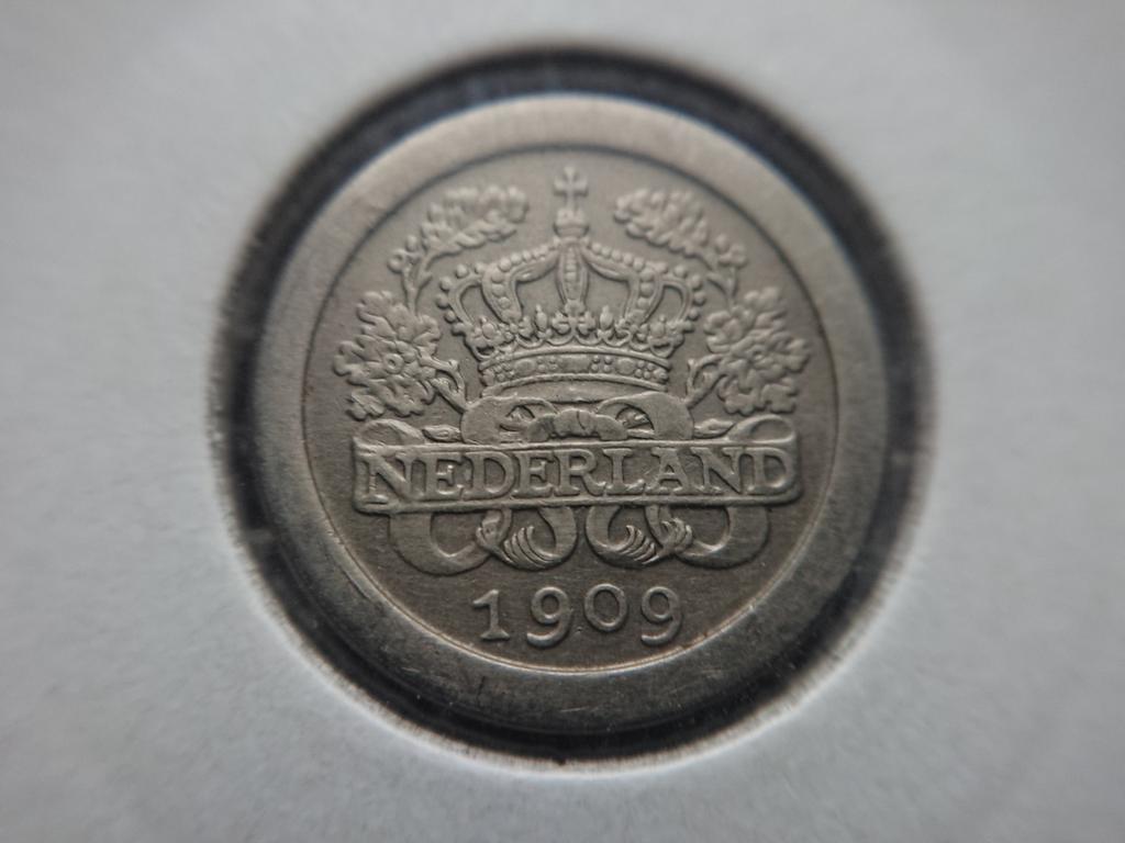 5 cent of stuiver 1909 pr, Ophalen of Verzenden, Koningin Wilhelmina, 5 cent