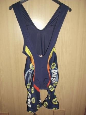 Wielerbroek Santini mt.40 (XS) met schouderband en zitstuk, Ophalen of Verzenden, Gebruikt, Kleding
