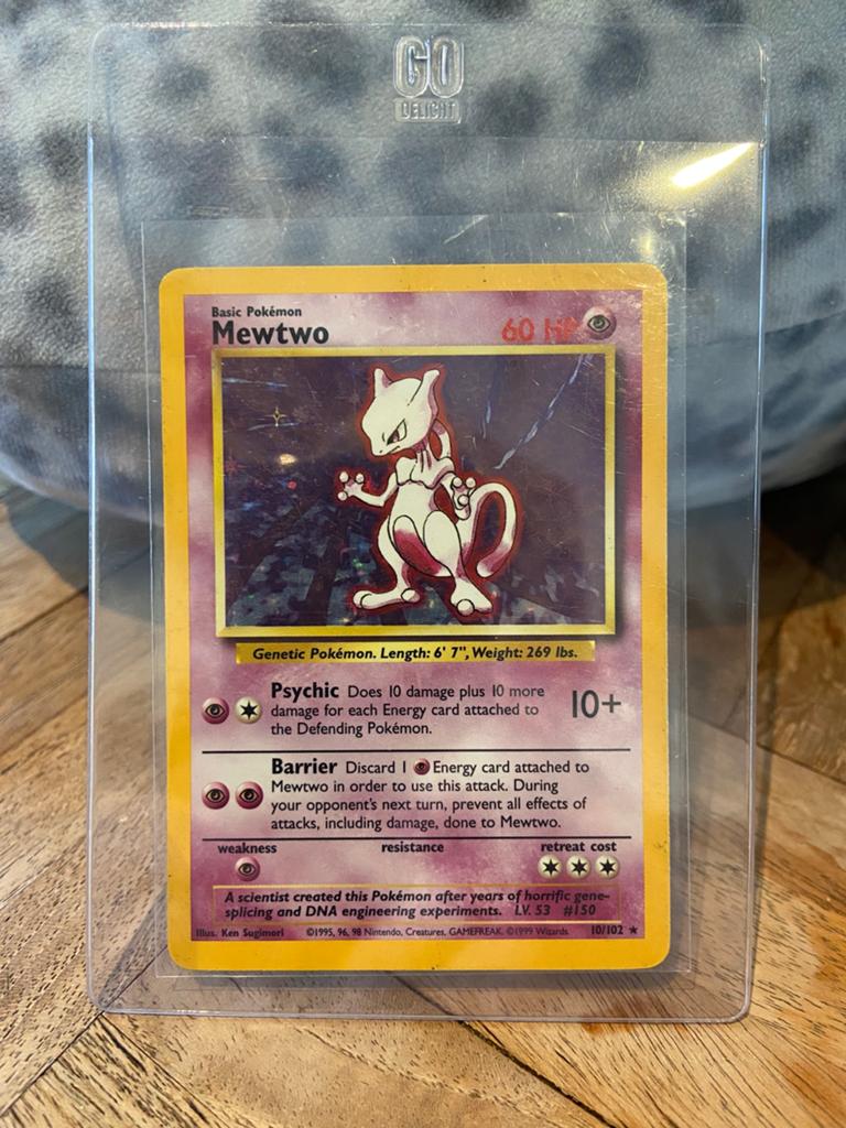 Mewtwo base set holo 1999, Ophalen, Gebruikt, Losse kaart