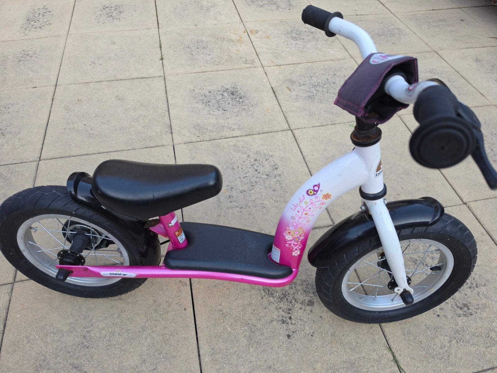 Bikestar loopfiets roze/wit - 12 inch, Ophalen, Gebruikt, Minder dan 16 inch, Bikestar
