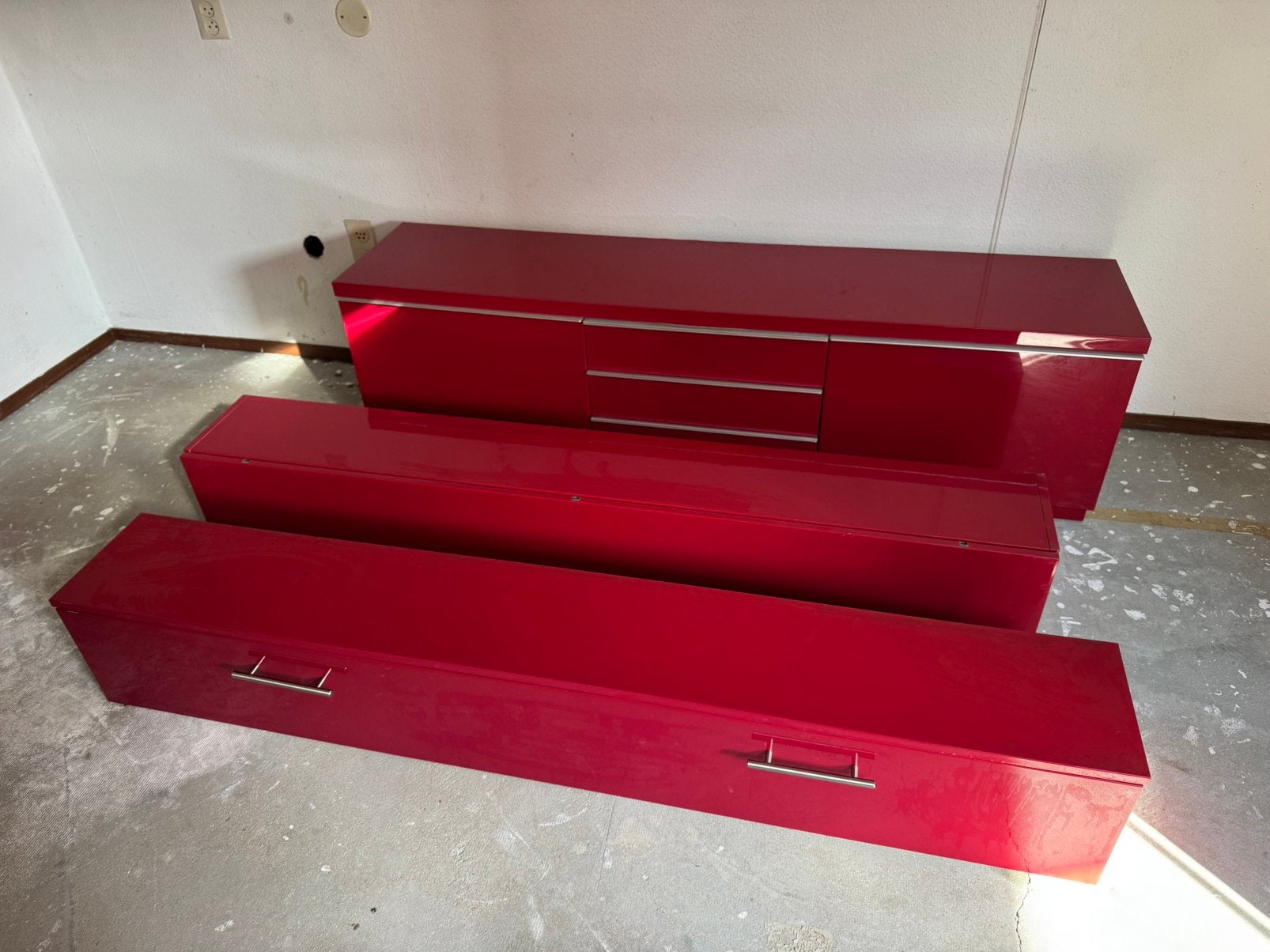 IKEA Besta Burs keukenkasten televisiemeubel rood, Ophalen, Gebruikt
