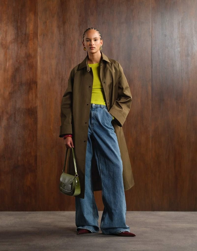ASOS Trenchcoat dames groen met prijskaartje, Kleding | Dames, Ophalen of Verzenden, Zo goed als nieuw, Maat 34 (XS) of kleiner