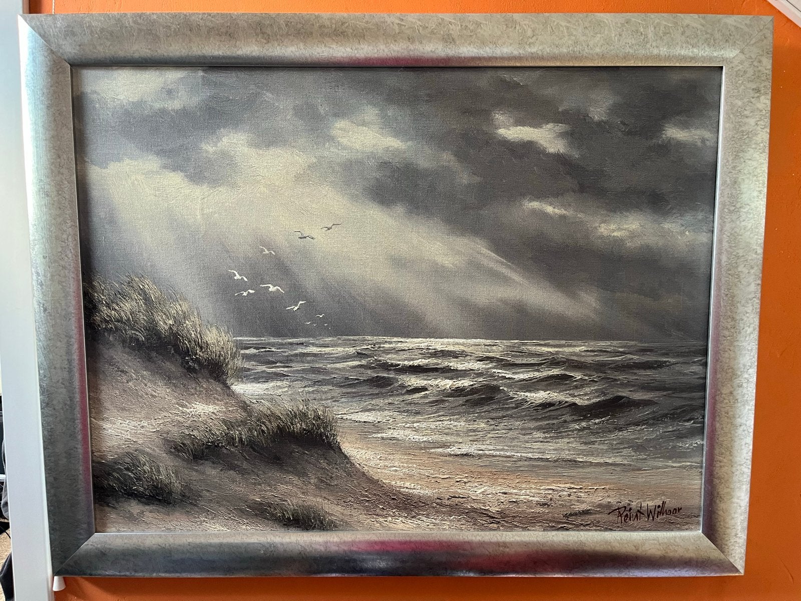 Schilderij: Maritiem Landschap met Duinen en Zee, Ophalen, Maritiem / water, Doek, Realistisch