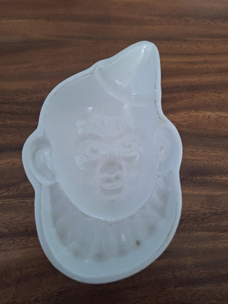 2 Antieke Puddingvormen Clown en eend., Antiek en Kunst, Ophalen of Verzenden