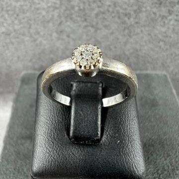 Gouden Ring | 14k* | 2,94g | Briljant | witg | 402730, Sieraden, Tassen en Uiterlijk, Ringen, Gebruikt, Ophalen of Verzenden, Kleiner dan 17