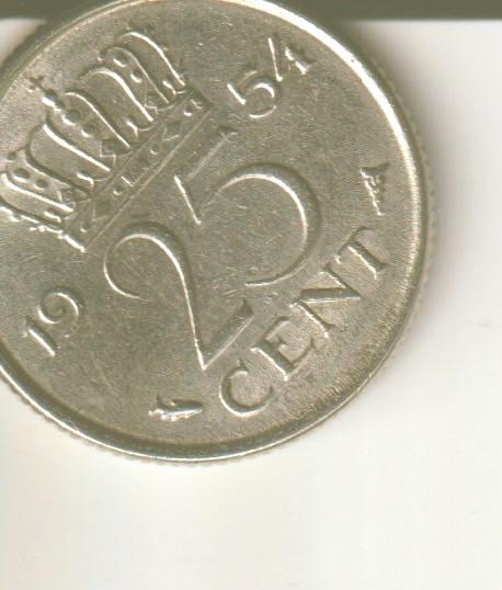 25 cent 1954 nederland, Postzegels en Munten, Munten | Nederland, Ophalen of Verzenden, Koningin Juliana, 25 cent
