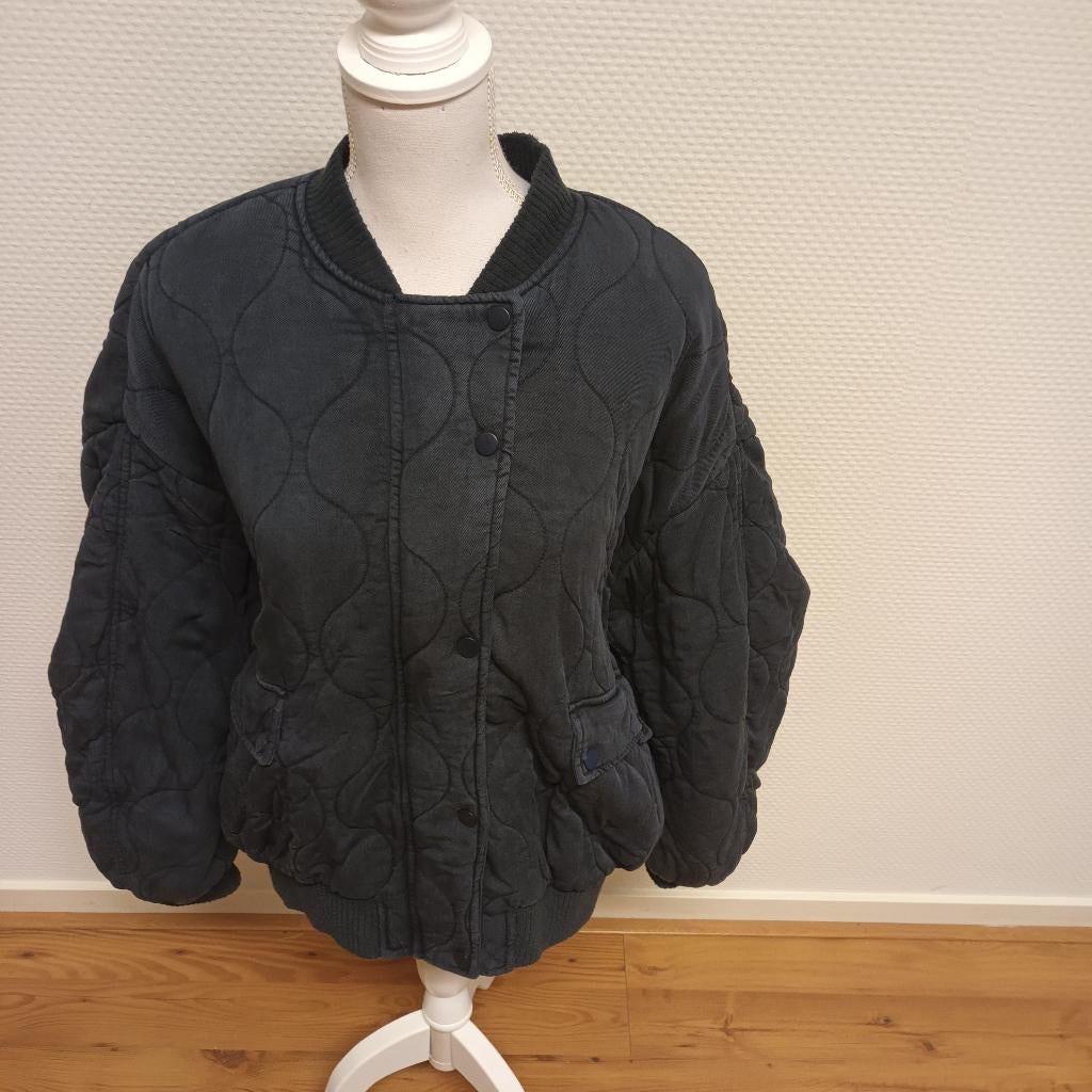 ZARA - Nieuwstaat leuke winterjas, bomber model, blauw, L., Blauw, Zara, Maat 42/44 (L), Ophalen of Verzenden