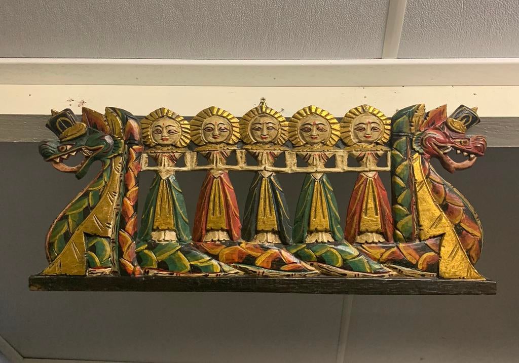 Balinees houtsnijwerk Dragon Boat, Ophalen of Verzenden