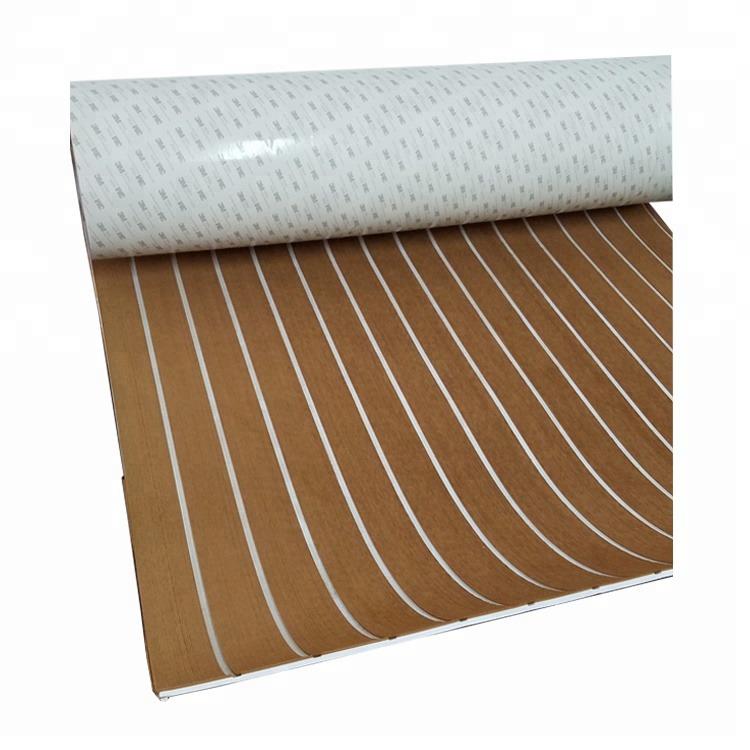 Eva foam teak , zelfklevend , bruin met witte  230x90x0,6 cm, Ophalen of Verzenden, Zo goed als nieuw