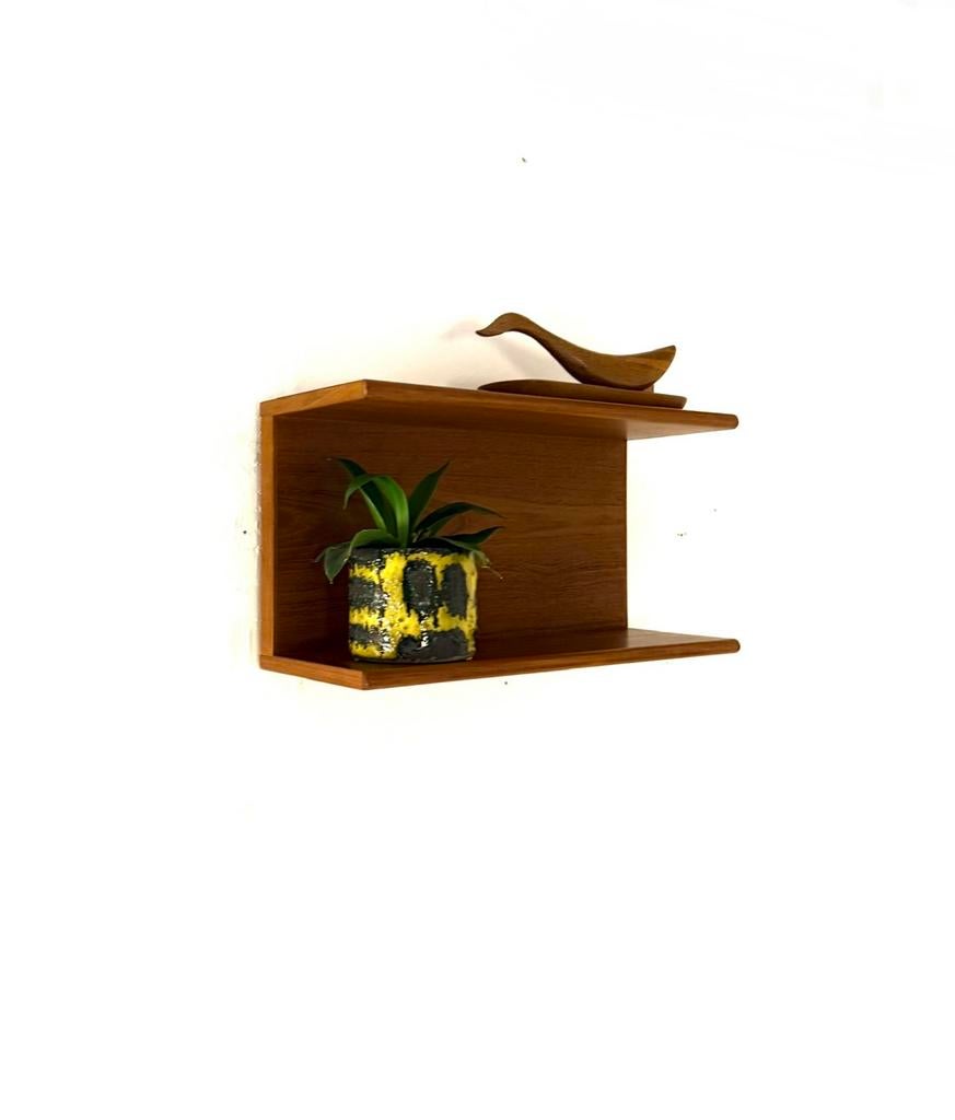 Vintage teakhouten wandplank ‘60, Ophalen of Verzenden, Zo goed als nieuw