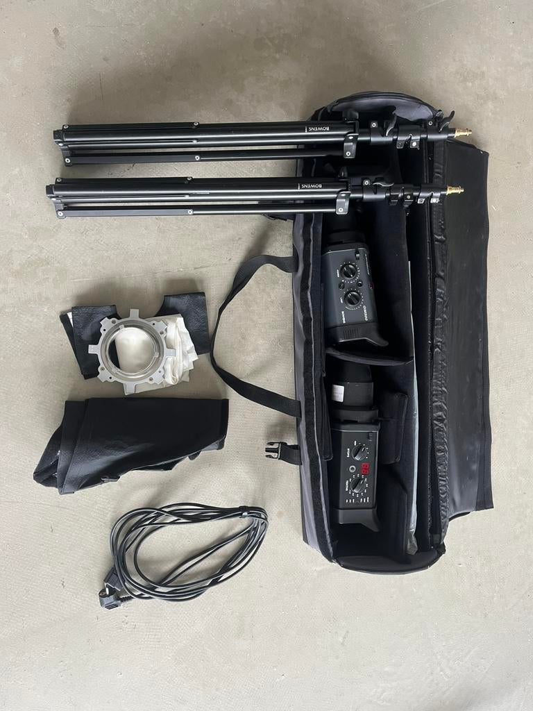 Bowens studio Flitser set/ studio flash lights, Audio, Tv en Foto, Fotografie | Flitsers, Ophalen, Zo goed als nieuw, Overige merken
