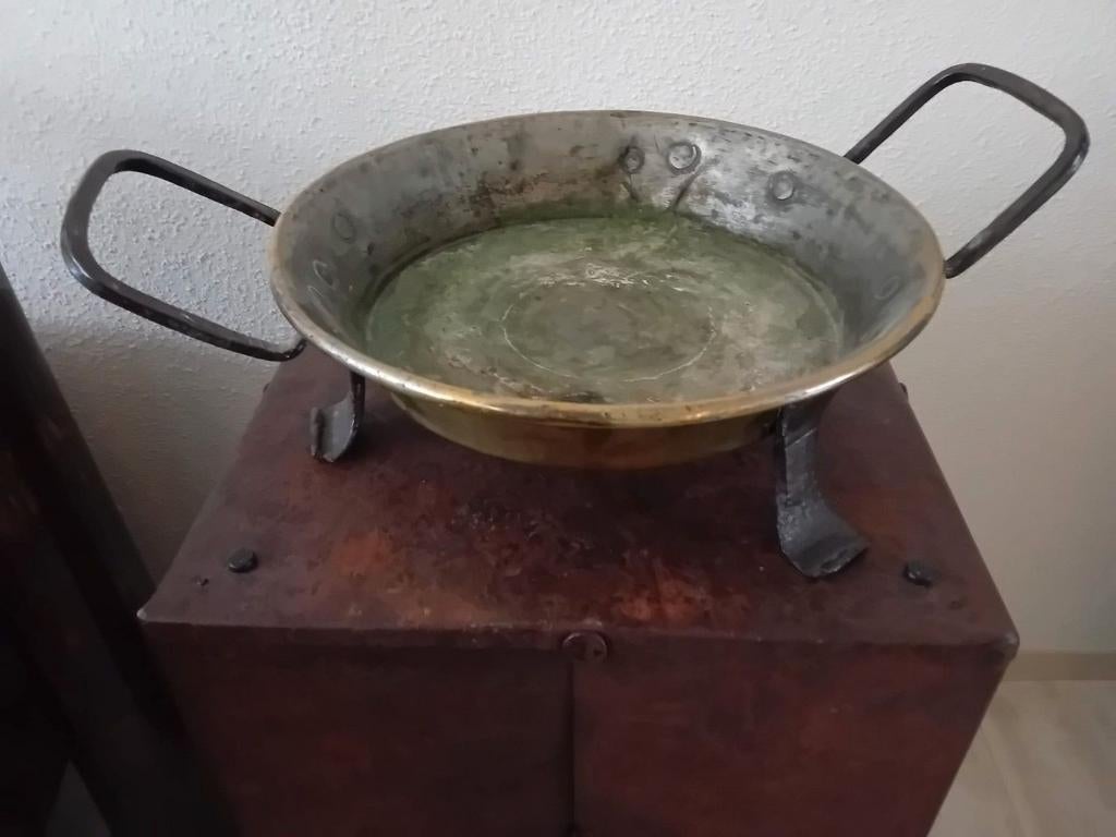 Antieke Vispan / Braadpan - Doorsnede 30 cm, Huis en Inrichting, Keuken | Potten en Pannen, Ophalen, Gebruikt, Overige materialen