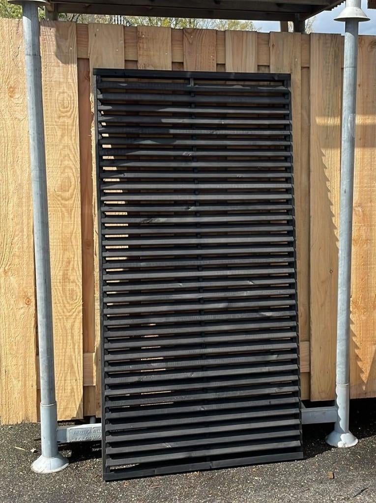 Zwart Geïmpregneerde Shutterscherm 900x1800mm, €75,- per st.