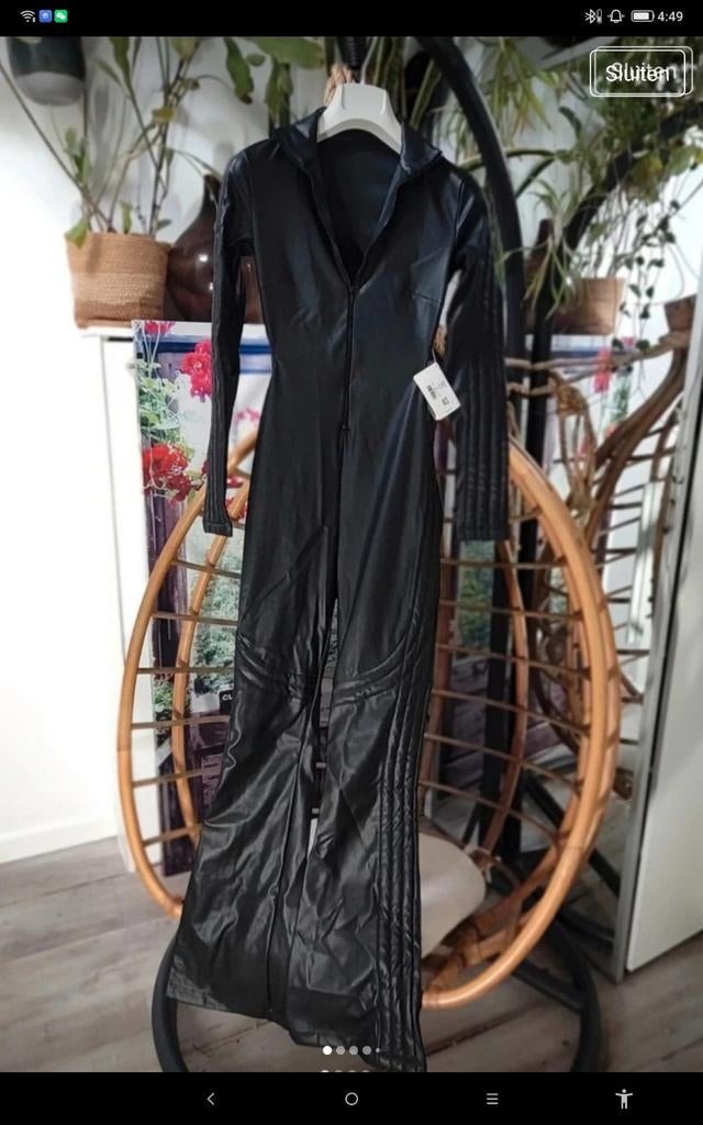 Wolford Zwarte leren jumpsuit met lange mouwen M, Maat 38/40 (M), Zwart, Nieuw, Ophalen of Verzenden