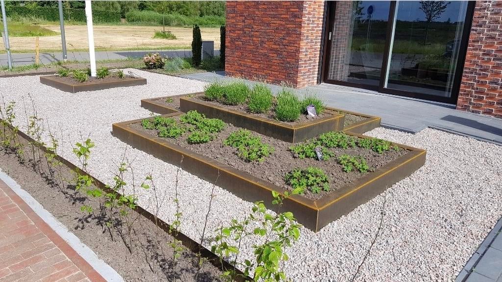 Cortenstaal ,plantenbak, borderranden, bloembak, kwaliteit, Tuin en Terras, Bloembakken en Plantenbakken, Nieuw, Metaal, Tuin
