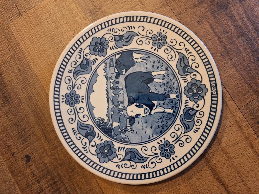 Delfts Blauw Tegeltableau Koe, Ophalen