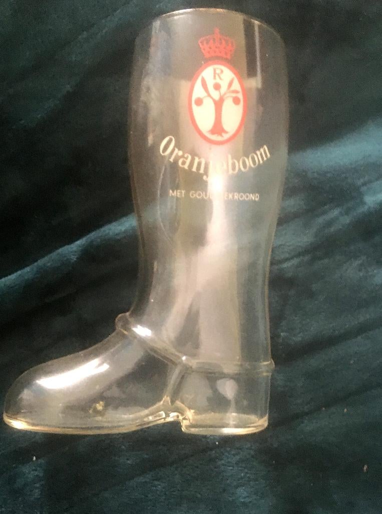 bierglas ORANJEBOOM in de vorm van een LAARS, jaren 50; c, Antiek en Kunst, Ophalen of Verzenden