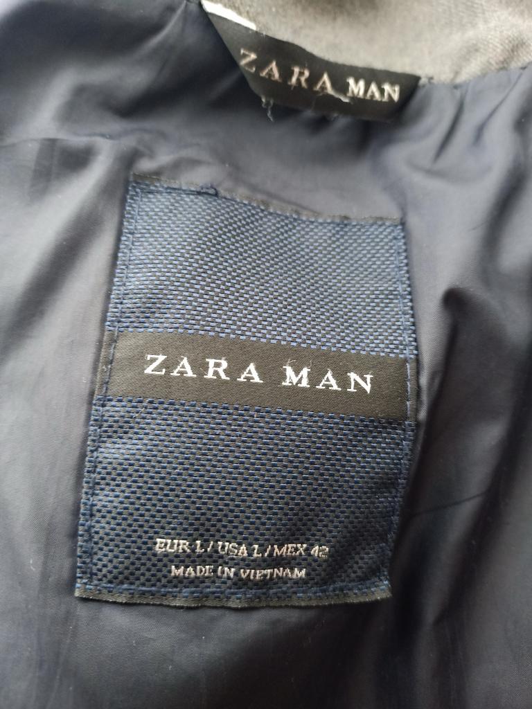 Zara Man Donkerblauwe Jas Maat L, Ophalen, Zo goed als nieuw, Maat 52/54 (L), Blauw