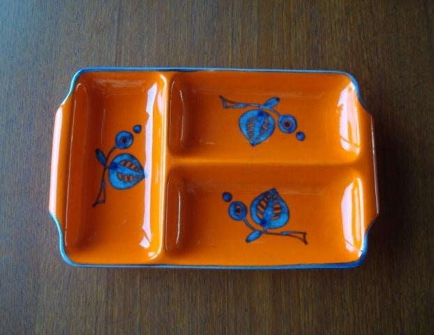SMF Schramberg Schaal Oranje Blauw 4938, Antiek en Kunst, Antiek | Keramiek en Aardewerk, Ophalen of Verzenden