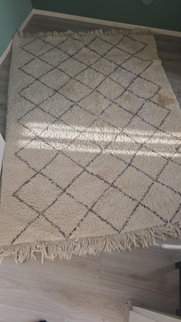 Marokkaans tapijt 240x170 - Thee vlekken, Ophalen, Gebruikt, Beige, 150 tot 200 cm