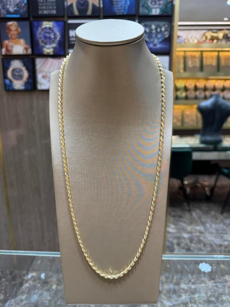 14KT Goud - 37.6 Gram - Ketting - ROPE - massief, Ophalen, Nieuw, Goud, Goud