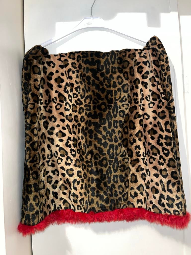Carnaval Minirok met Luipaardprint, Bruin, Maat 46/48 (XL) of groter, Ophalen of Verzenden, Gedragen