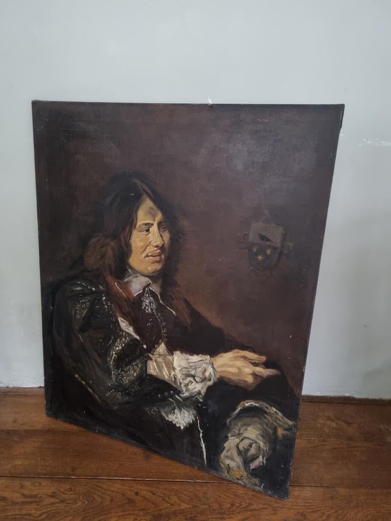 Oude Olieverf Studie naar Frans Hals, 80x100 cm, Ophalen of Verzenden