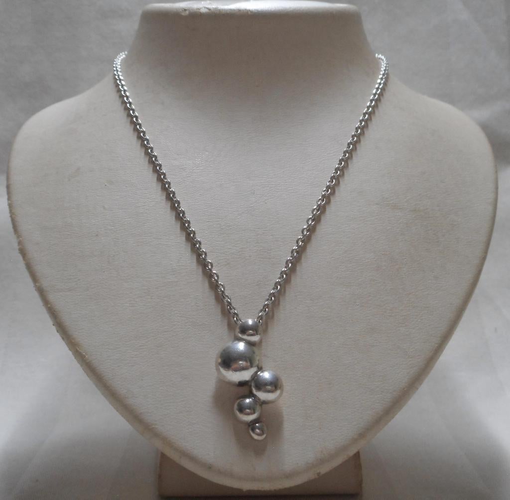 Zilveren verstelbare Pandora ketting met hanger nr.1087, Verstelbaar, Verzenden, Zo goed als nieuw, Zilver