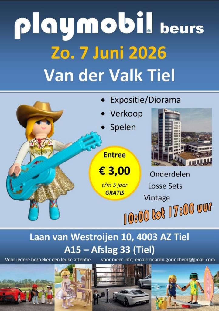PLAYMOBILBEURS 7 juni 2026 Van der Valk TIEL Playmobil beurs, Ophalen of Verzenden