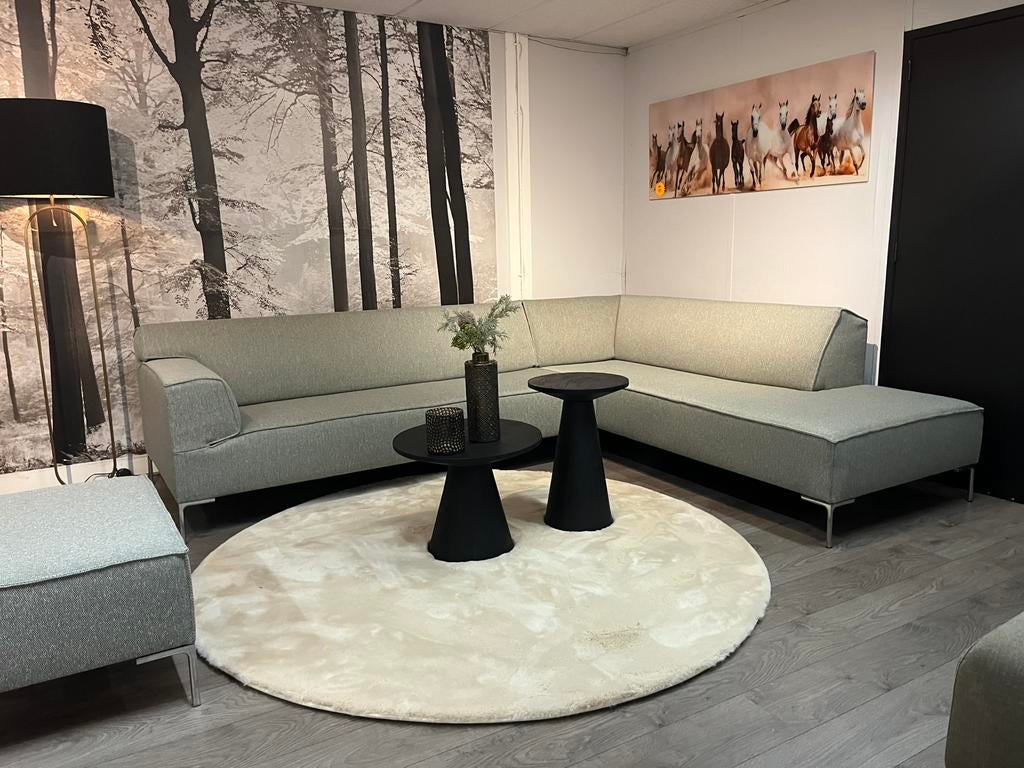 Design on stock Bloq ploegstof Olive, Leolux artifort rolf benz design on stock, Hoekbank, 300 cm of meer, 75 tot 100 cm