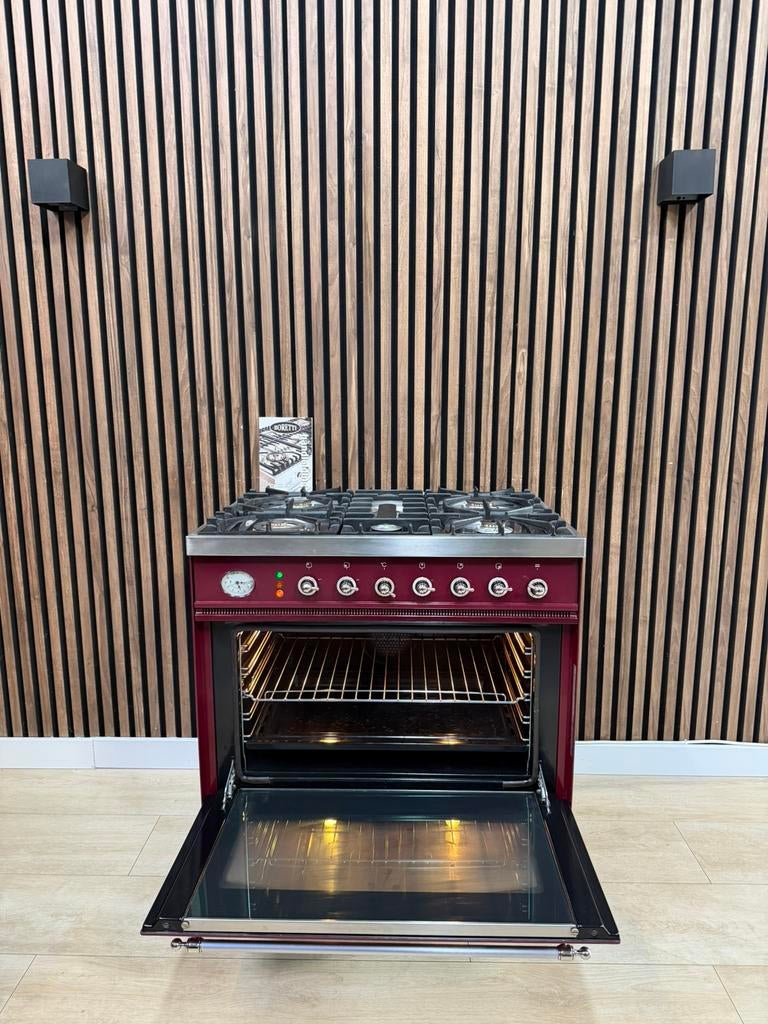 Prachtige bordeaux rode Boretti Fornuis 80 cm Gratis bezorgt, 5258sh, Ophalen of Verzenden, Zo goed als nieuw, Energieklasse A of zuiniger