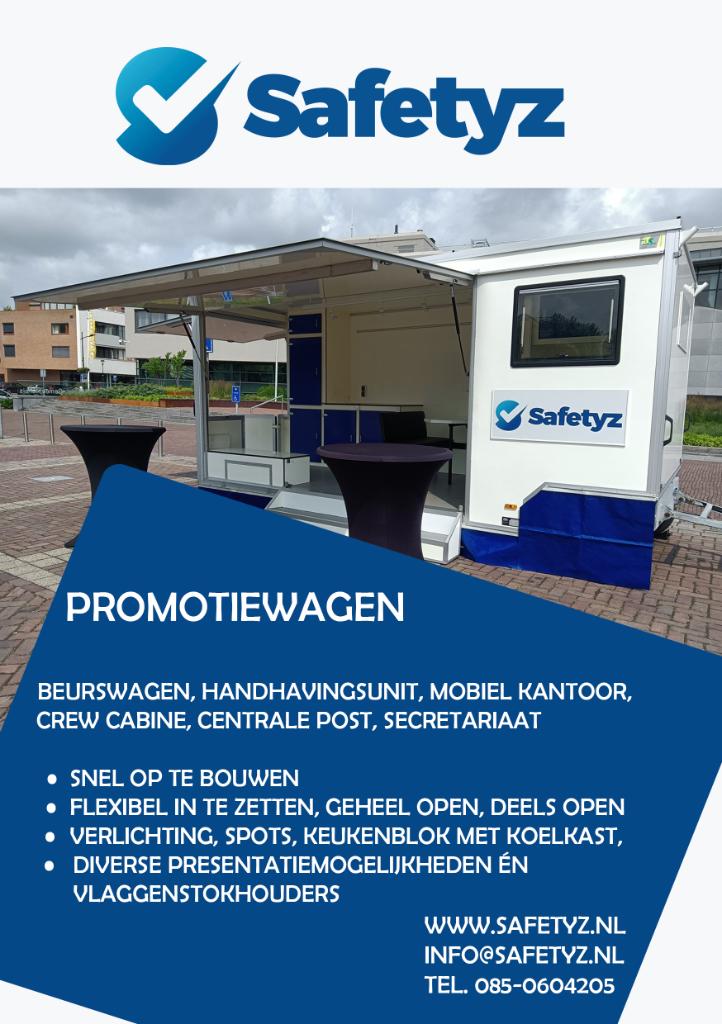 Promotiewagen beurswagen handhavingsunit jurywagen huren, Ophalen