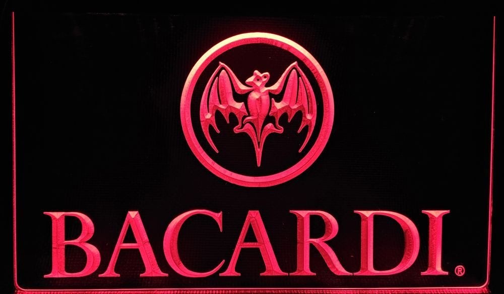 Bacardi logo rood led reclame ledlamp wanddeco deco lamp