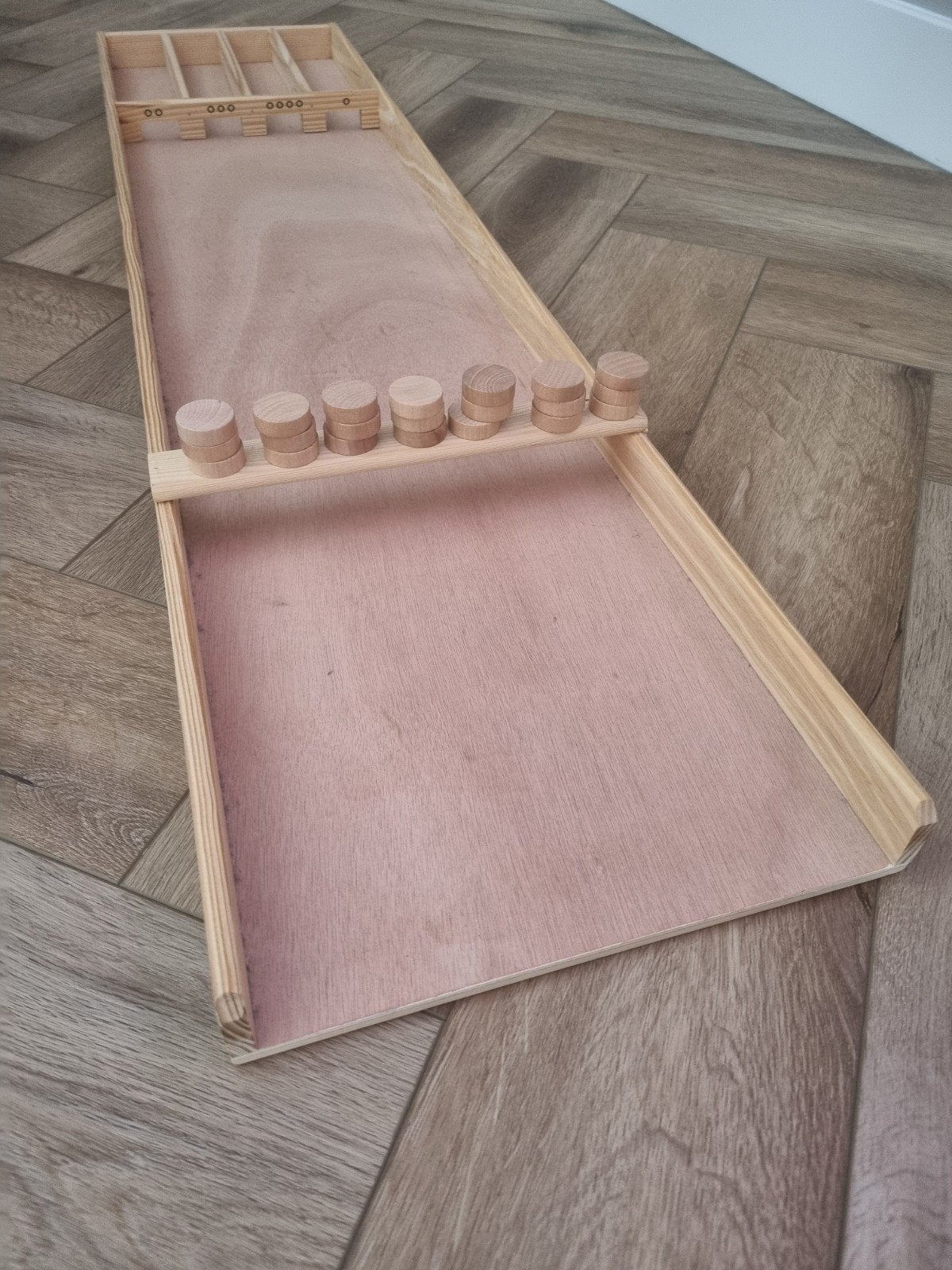 Mini sjoelbak 120x28cm - Zo goed als nieuw, Ophalen, Nieuw