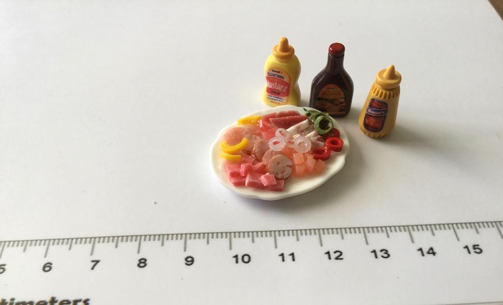 Poppenhuis miniaturen bbq schotel 92, Ophalen of Verzenden, Nieuw, Poppenhuis