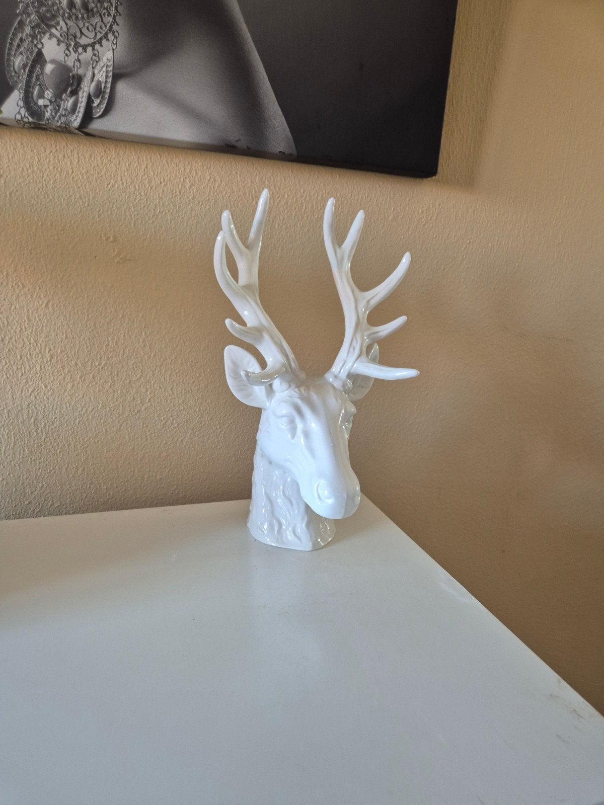Decoratie hert van steen, Huis en Inrichting, Woonaccessoires | Overige, Ophalen of Verzenden, Zo goed als nieuw, Modern, Wit