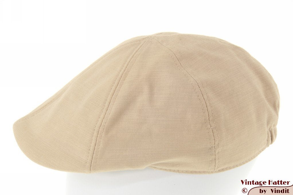 Vintage flatcap Panelenpet Gustav Muller beige katoen 57-61, Ophalen of Verzenden, 58 of 59 cm (L, 7¼ of ⅜ inch), Gustav Müller