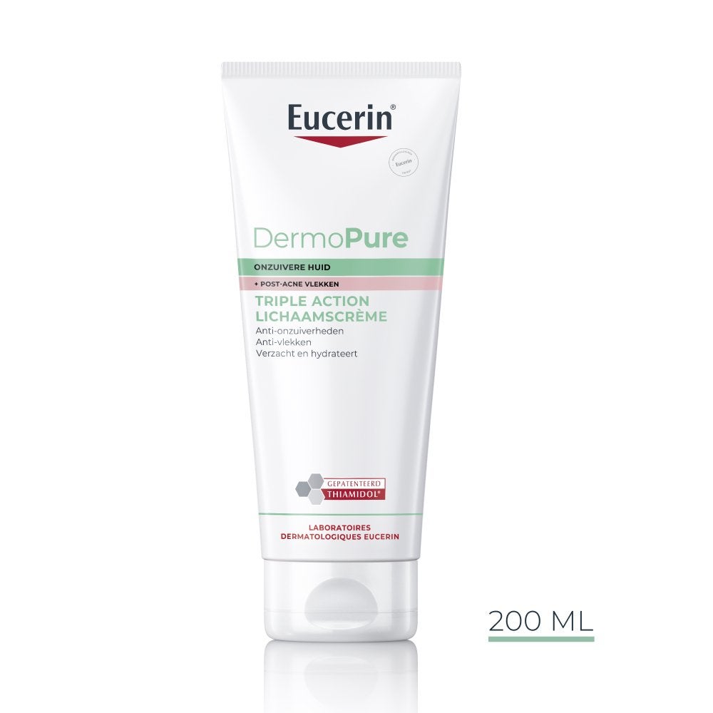 Eucerin DermoPure Triple Action Lichaamscrème 200ml, Verzenden, Nieuw, Bodylotion, Crème of Olie