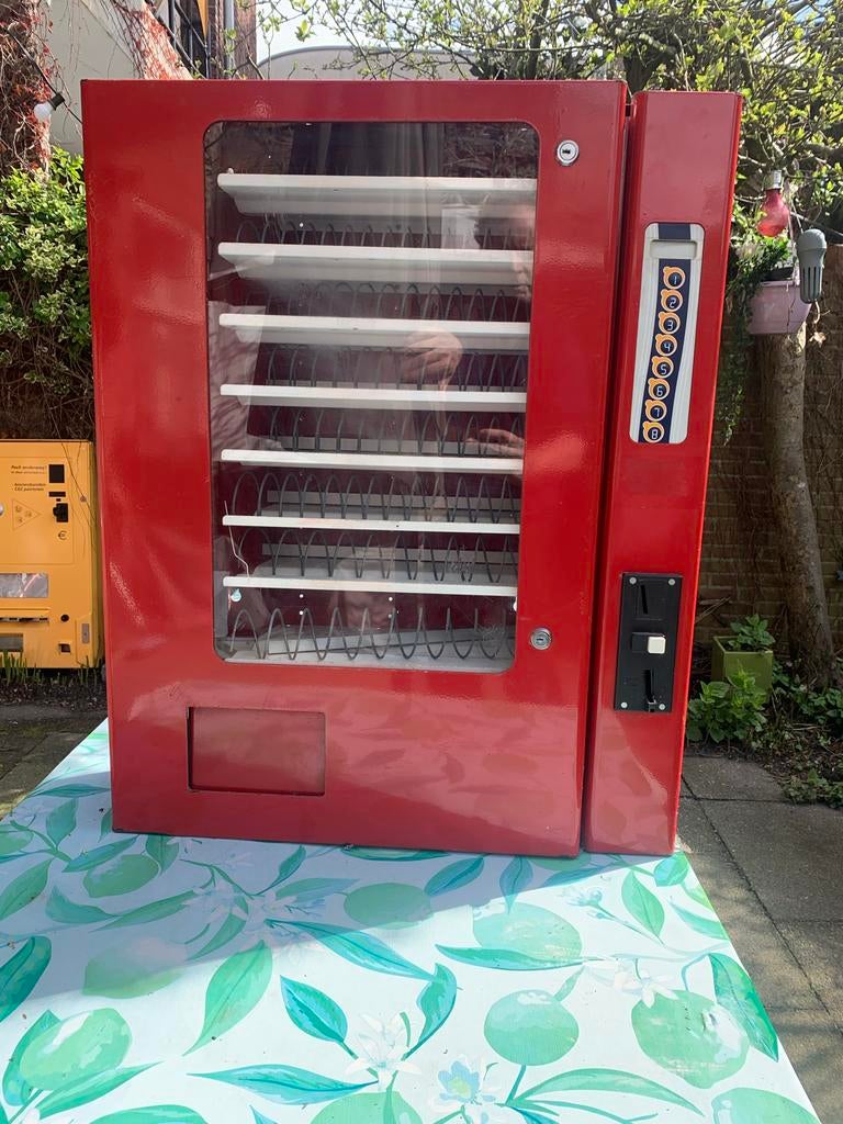 Rode vintage snoep automaat, Verzamelen, Automaten | Overige, Ophalen, Gebruikt