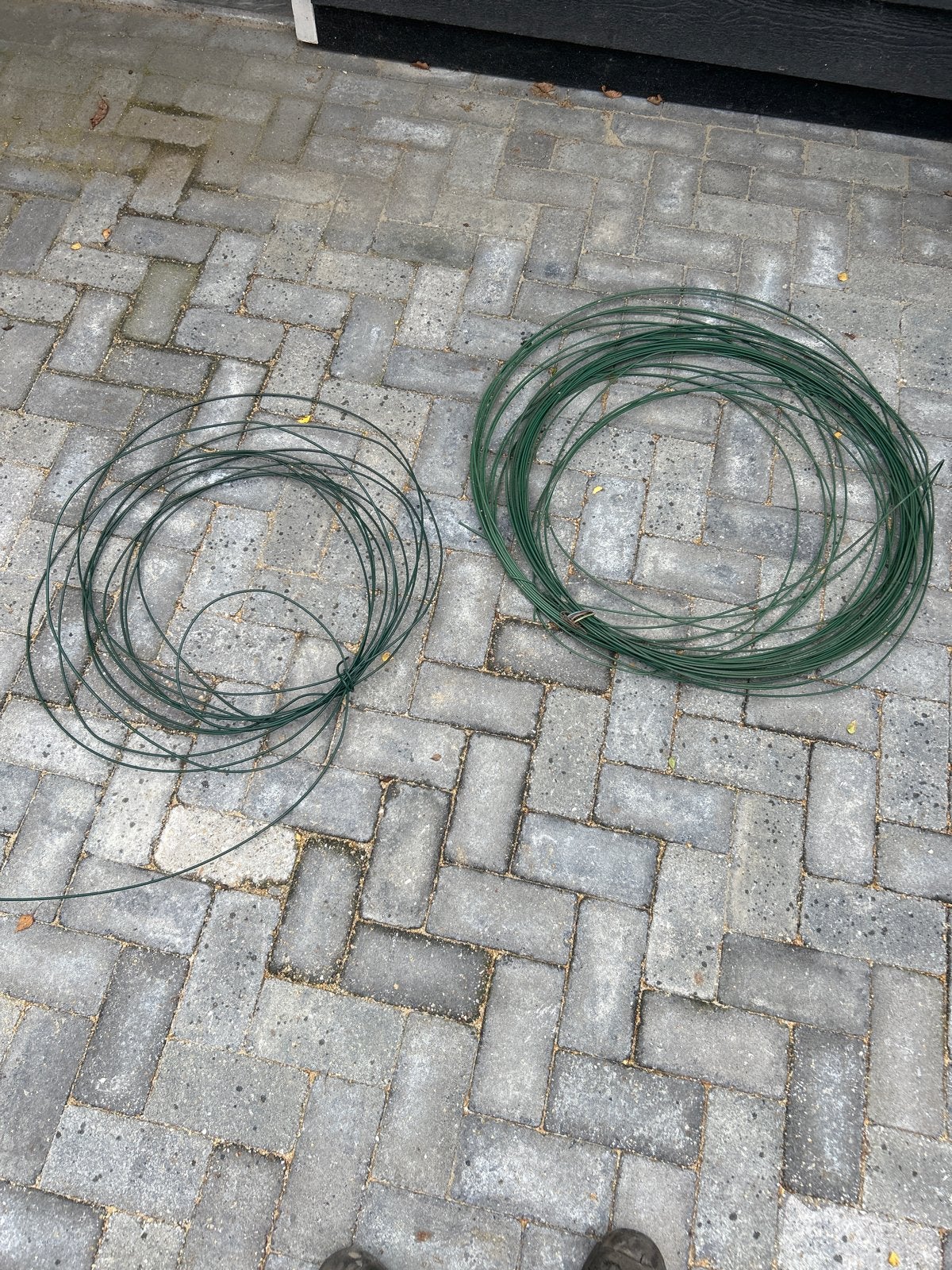 Geplastificeerde groene spandraad - diverse lengtes, Tuin en Terras, Gaas en Draad, Ophalen, Gebruikt, 20 meter of meer, Draad