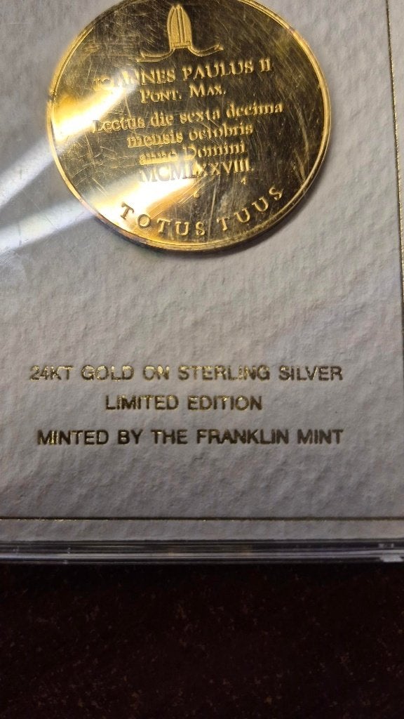 Paus Johannes Paulus II 24KT Goud op Zilver, Koningin Beatrix, Goud, Losse munt, Overige waardes