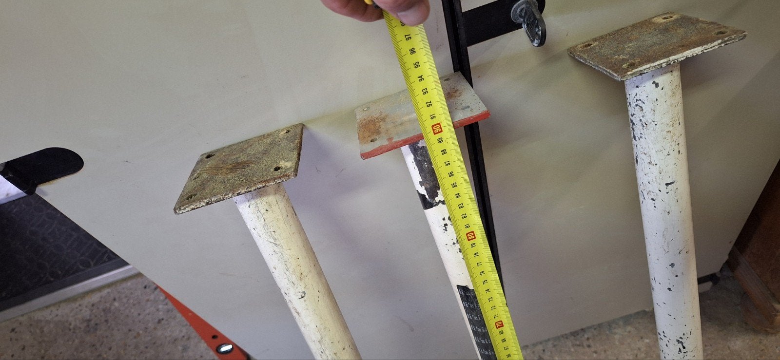 Koker profielen 90 cm stalen poot, Ophalen, Gebruikt, IJzer