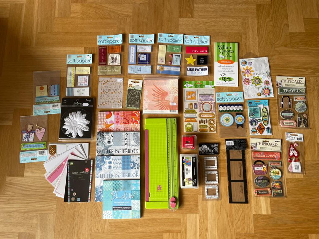 Scrapbook / journal pakket - papier, stickers, decoratie, Ophalen of Verzenden, Zo goed als nieuw, Papier of Karton, Scrap
