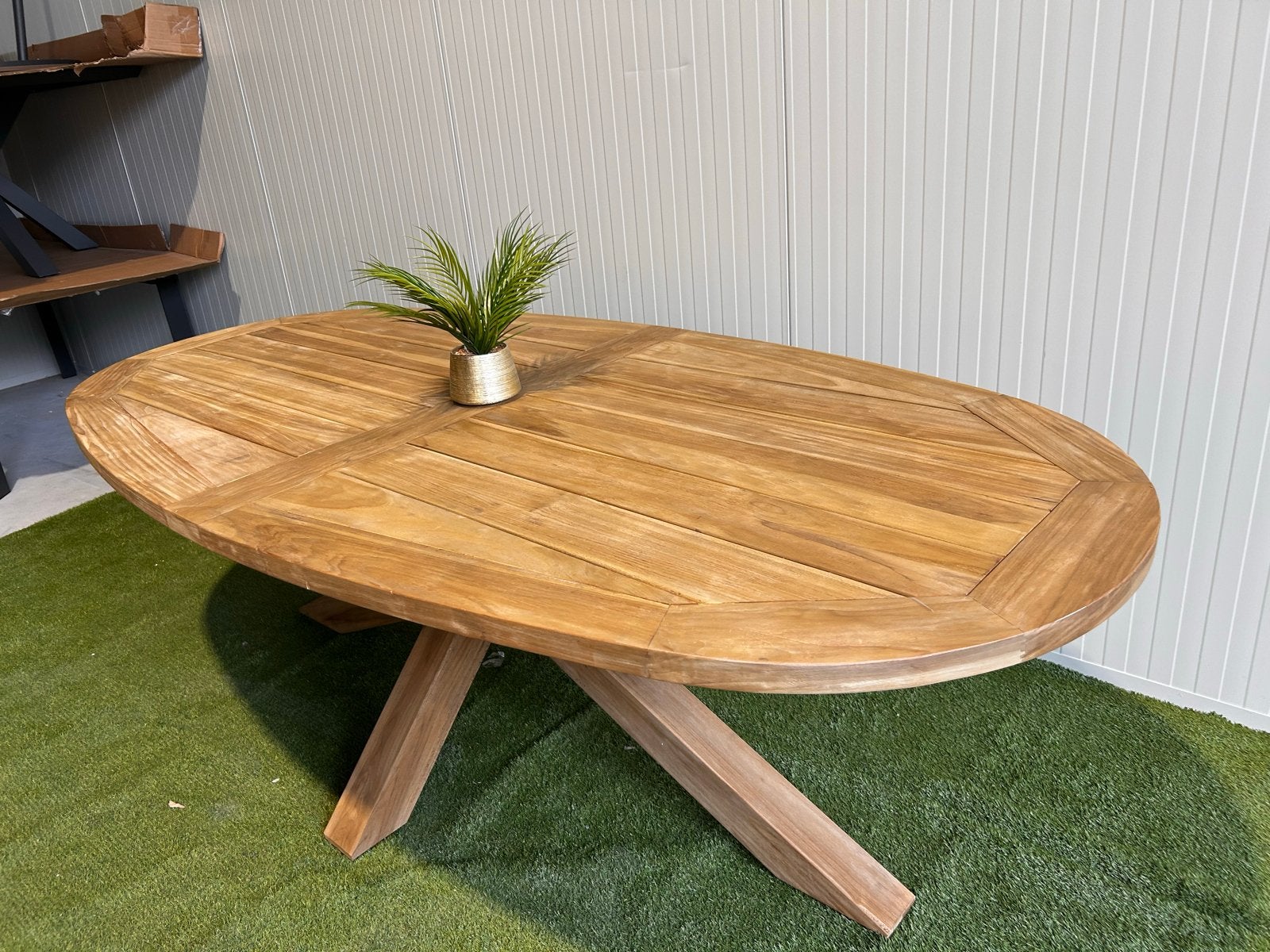 Nieuwe Teakhouten Tuintafel Ovaal met 6 LIFE Style Stoelen, Tuin en Terras, Tuinsets en Loungesets, Ophalen, ., 6 zitplaatsen