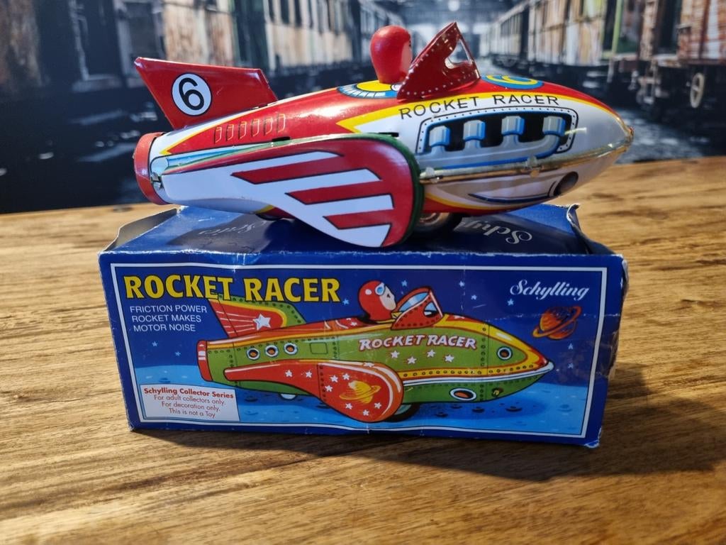 Vintage Schylling Rocket Racer Blikken Speelgoed, Antiek en Kunst, Antiek | Speelgoed, Ophalen of Verzenden
