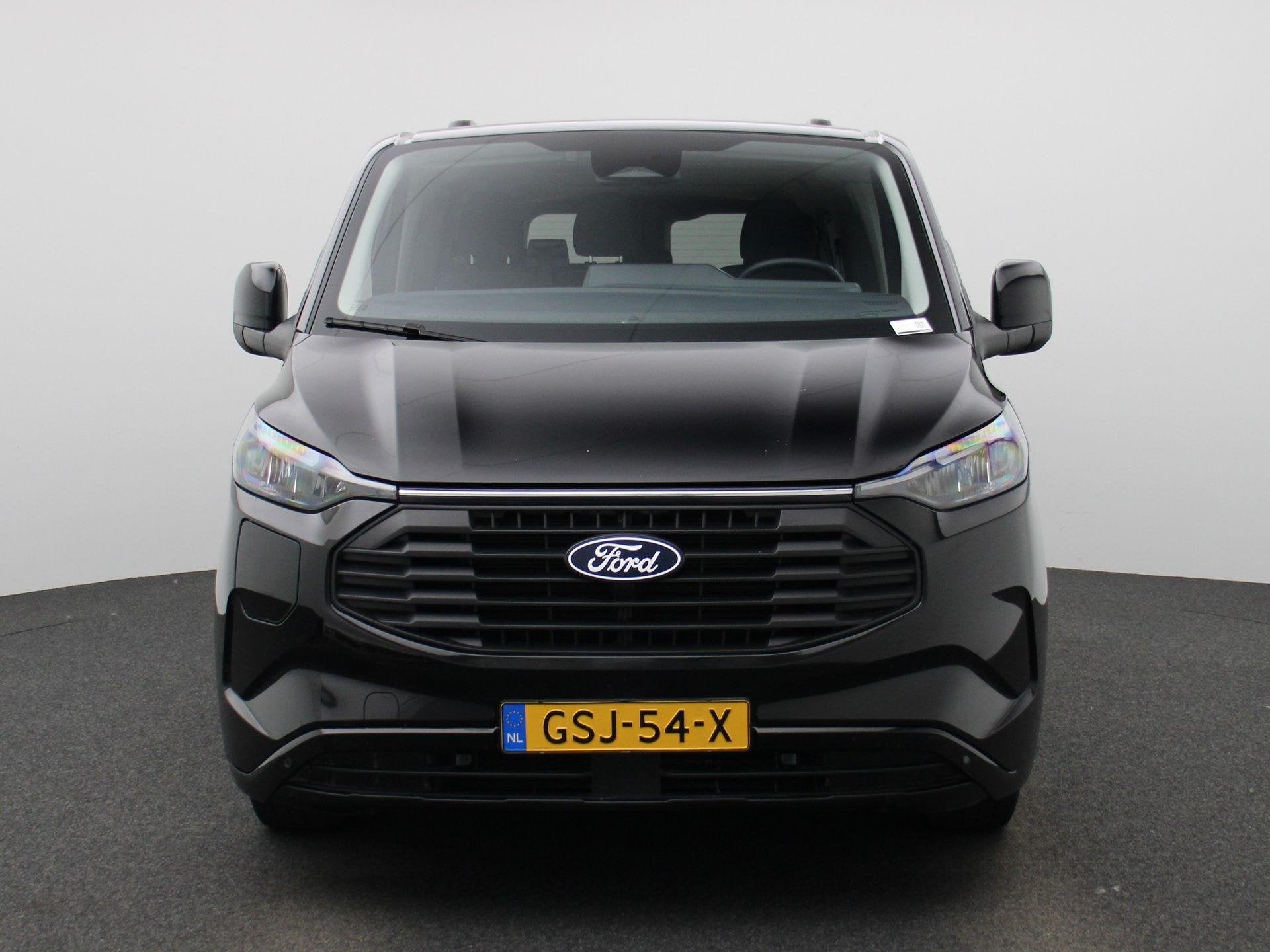 Ford Transit Custom 340 2.5 PHEV L2H1 Limited | 9 persoons |, Auto's, Gebruikt, Euro 6, Zwart, Bedrijf